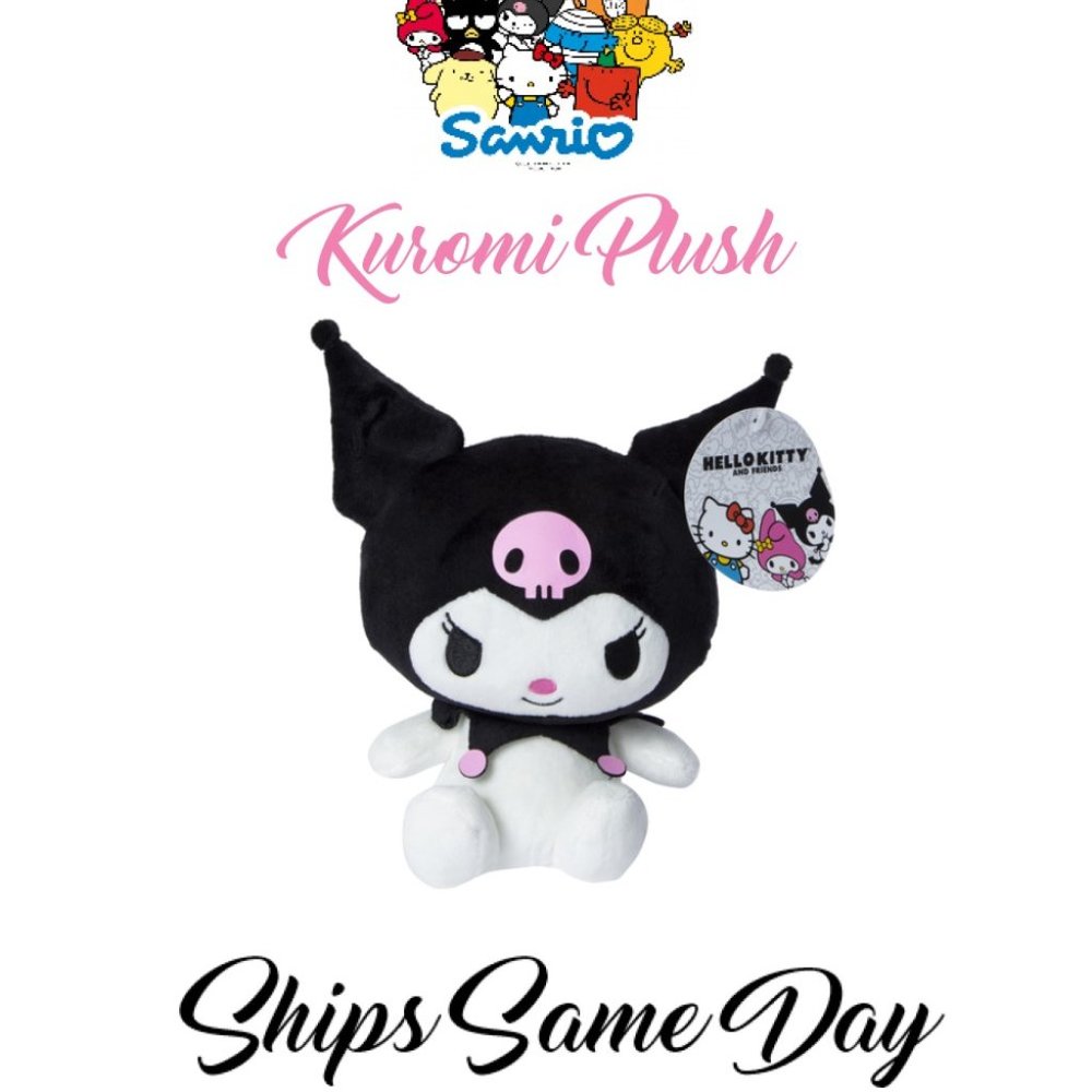 Official Sanrio Kuromi Ultra Soft Plush 8" Kawaii Love Fun - NEW